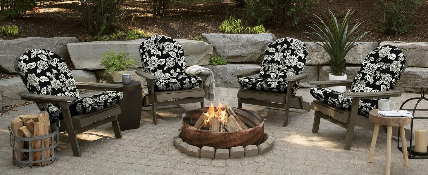 Adirondack Cushion Black Cushion Floral Cushion Outdoor Cushion