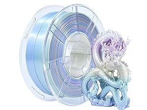 de couleur bleu clair, ornée d'une figure de dragon décorative irisée imprimée à l'aide