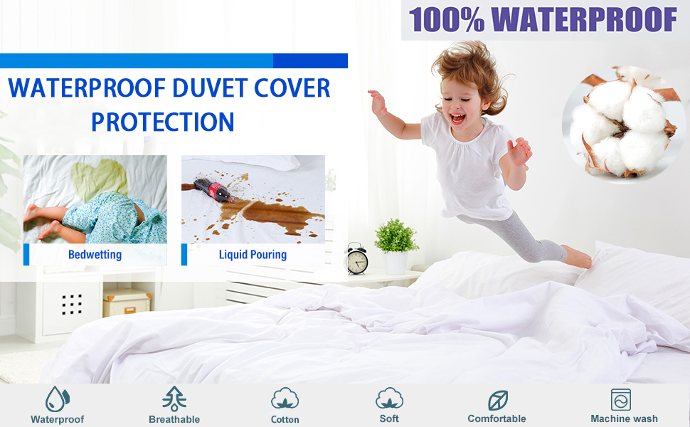 Incontinence Duvet Protector Soft and Breathable Cotton