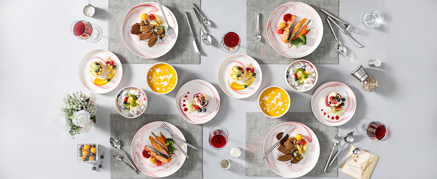 ceramic plates and bowls set