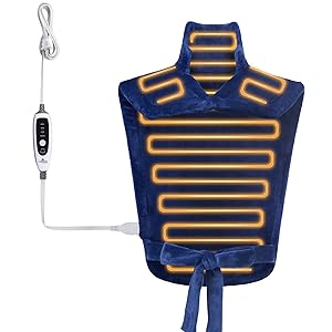 CAROMIO Heating Pad for Back Pain Relief neck shoulder pads