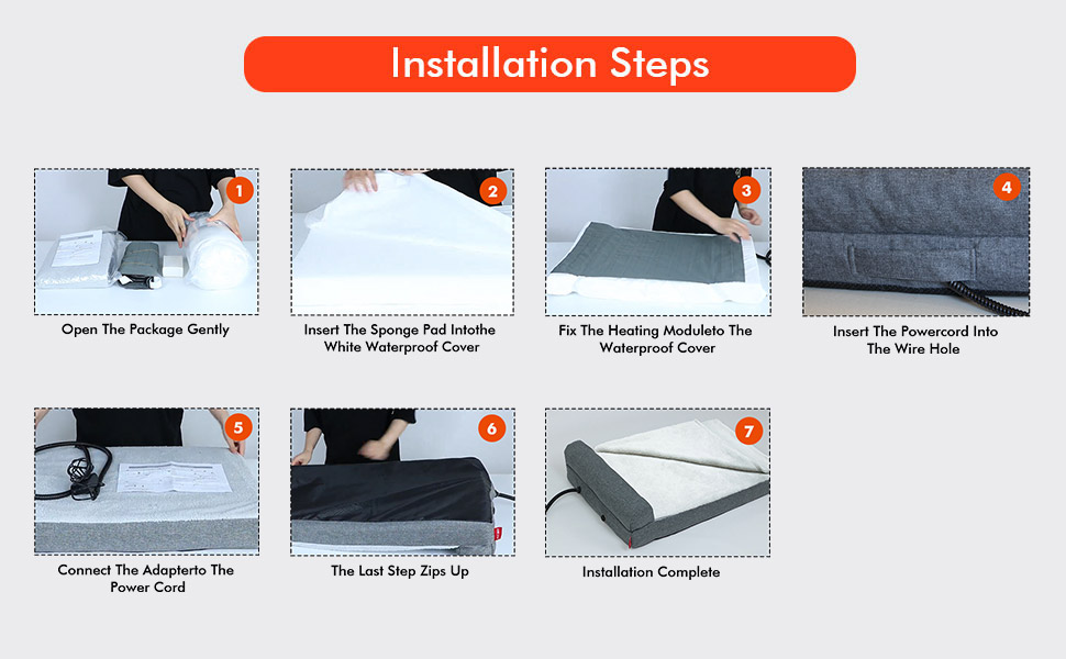 mocobd Upgraded Heated Dog Bed,Heating pad Orthopedic Dog