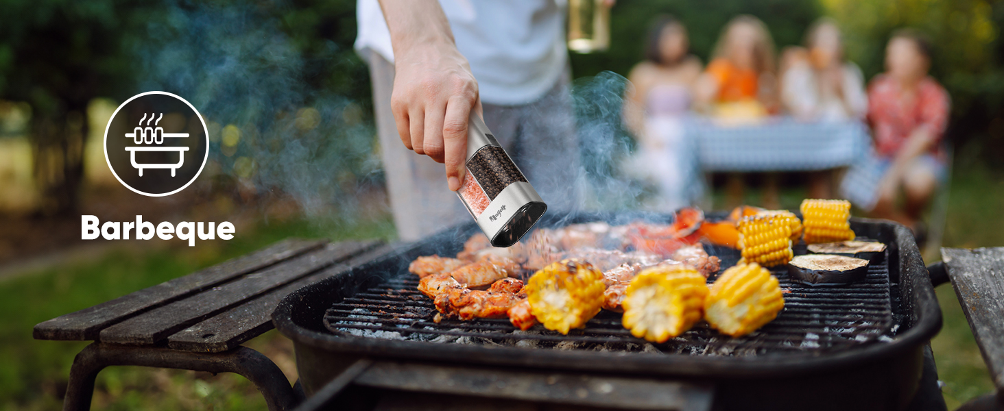 The 2-in-1 electric grinder can also be used in outdoor grilling scenarios