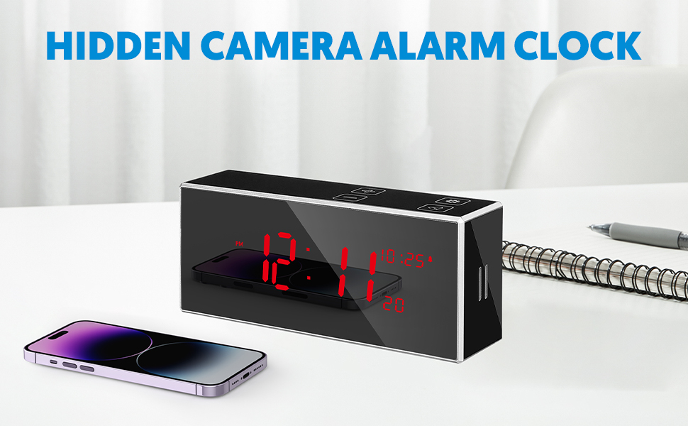 Hidden Camera Clock FHD 4K Night Vision Motion Detection