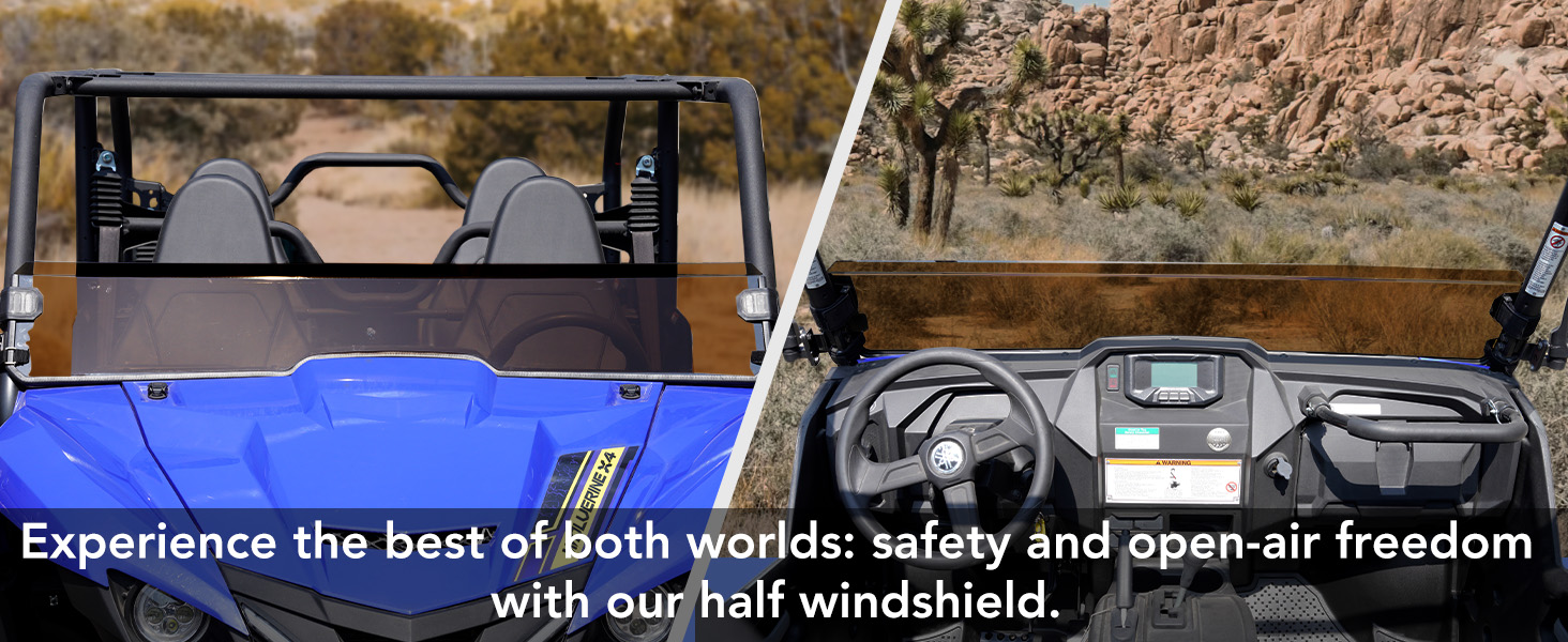 A & UTV PRO Dark Tinted Front Half Windshield for Yamaha Wolverine X2 X4 850