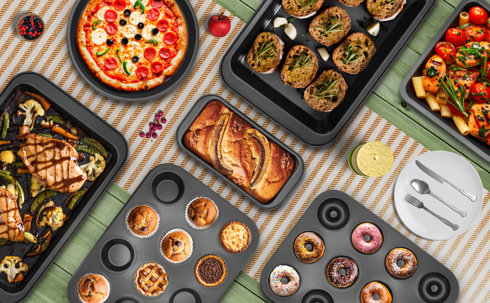 Bakeware Sets;Baking Pans Set;Carbon Steel Bake Set;Bake Set;Nonstick Baking Pans Set;Baking Tray