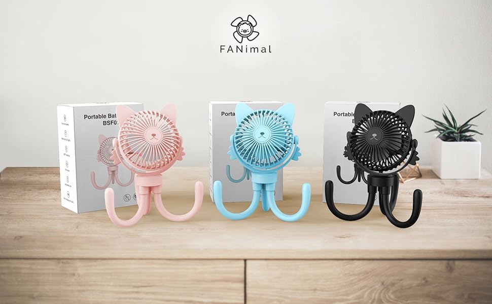 stroller fan, portable fan, handheld fan, personal fan, mini fan, small fan,cat design, kitty design