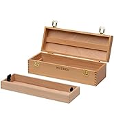 MEEDEN Medium Art Supply Storage Box - Multi-Function Solid Beech Wooden Chest/Art Tool Box with ...