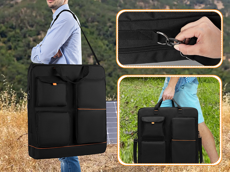 Amazon.co.jp: DSLEAF ソーラーパネルバッグ 2枚収納 ソー-ラーパネル