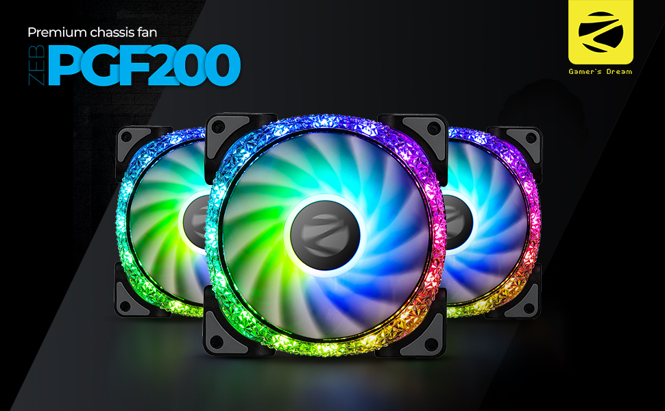 ZEBRONICS PGF200 120mm Premium Gaming Cooling Fans with 43.5CFM Airflow