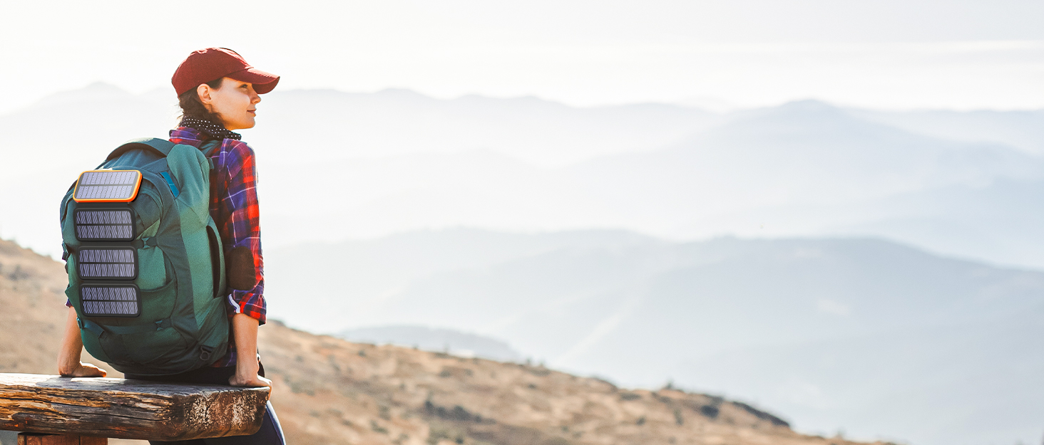 Solar Charger 26800mAh, CONXWAN Solar Power Bank with 4 Foldable Panels