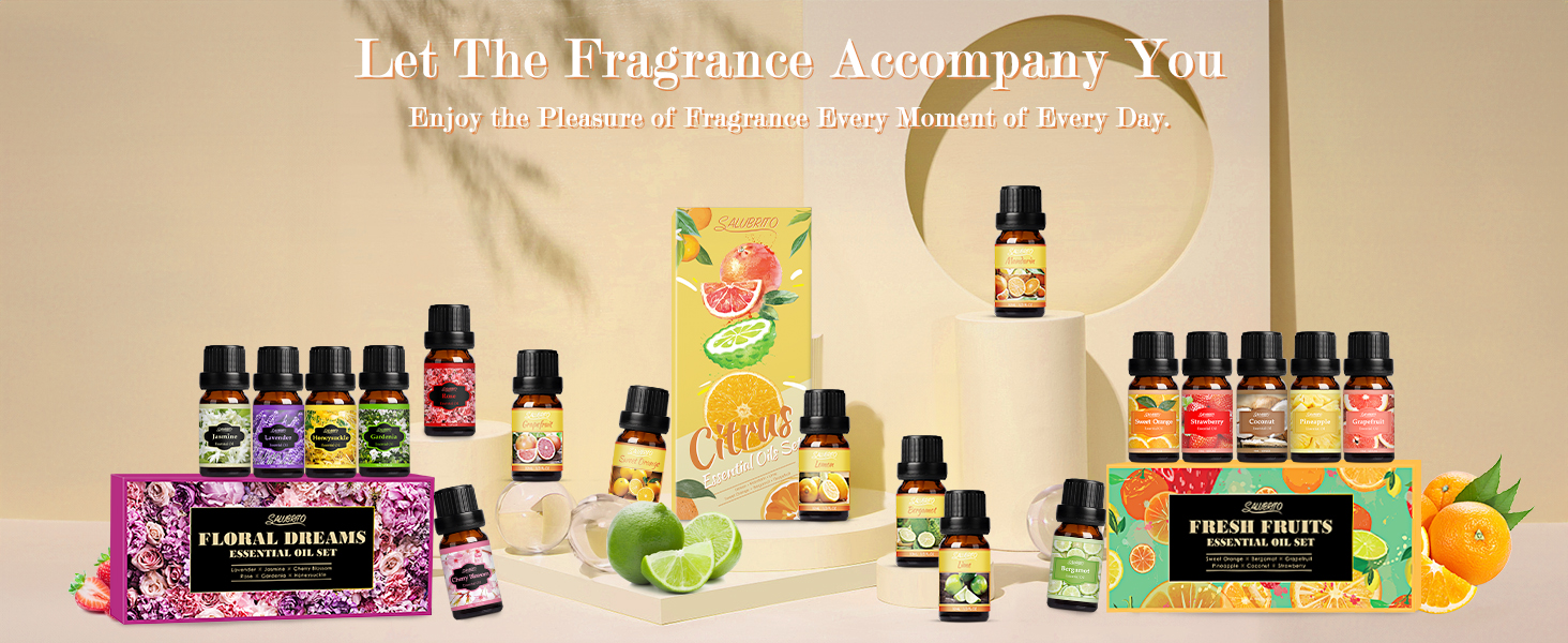 SALUBRITO Essential Oils Set, Fruit Fragrance Oils for Diffuser for