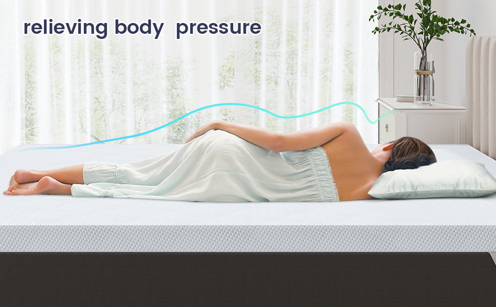 BedStory 4 Inch Memory Foam Mattress Topper King Size,Firm