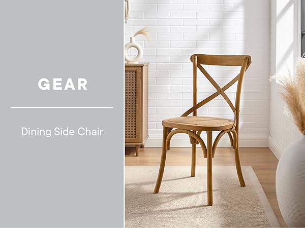 Amazon.com - Modway Gear Rustic Modern Farmhouse Elm Wood Rattan