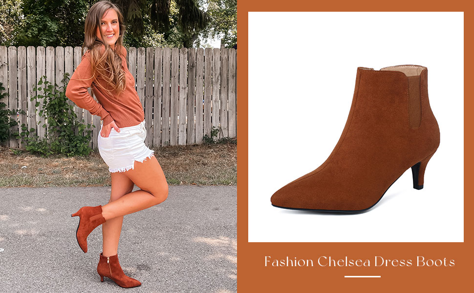 women kitten heel ankle boots