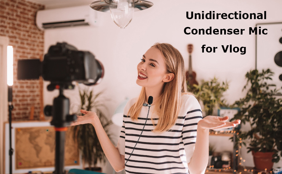 Unidirectional Condenser Lavalier Mic for Vlog