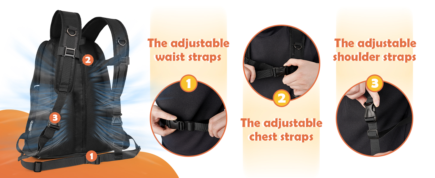 dog backpack with adjustable straps