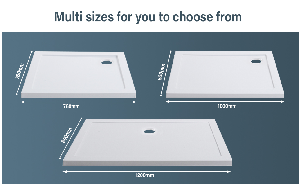 Warmiehomy Shower Tray 760mm x 760mm Shower Tray Rectangular Shower