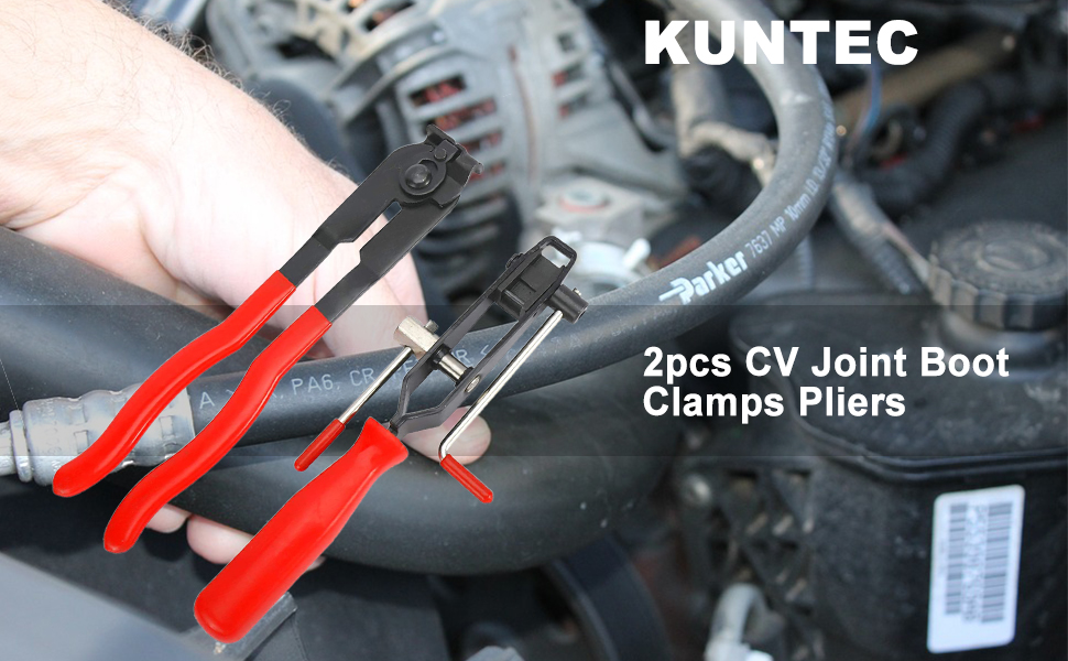 KUNTEC 2pcs CV Boot Clamps Pliers CV Joint Ear Clamp