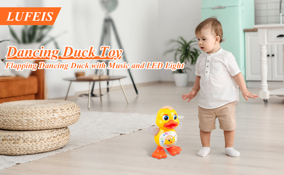 Dancing Duck Toy, Flapping Dancing Duck with Music and LED Light
