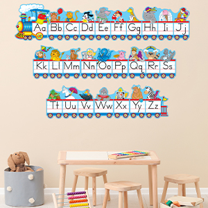 Amazon Com Carson Dellosa Alphabet Train Bulletin Board Set 10 Piece Alphabet Chart With Upper And Lowercase Alphabet Letters Bulletin Board Decorations For Homeschool Or Classroom Decor 10 Pc Teaching Materials Office Products