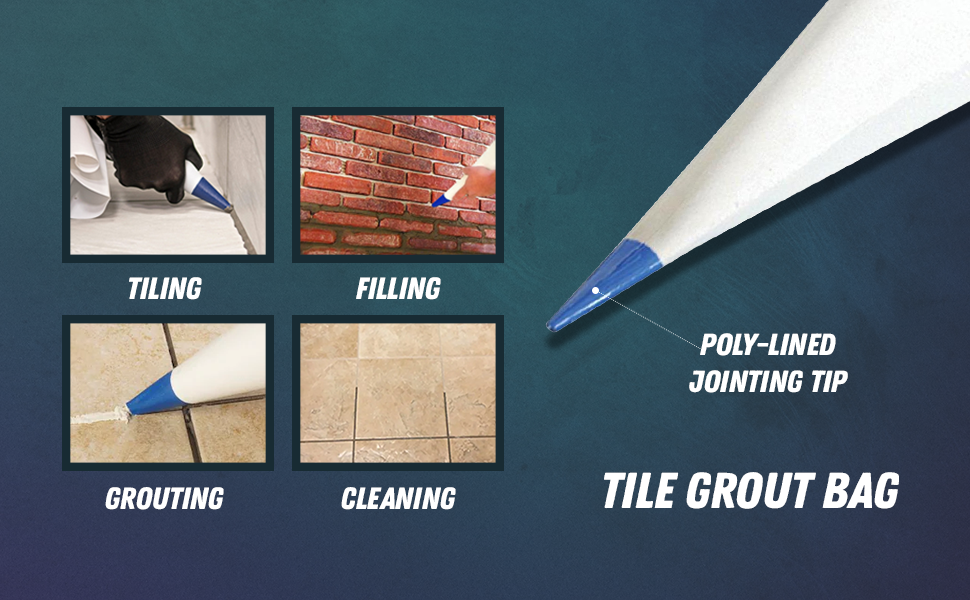 Dapetz ® Tile Grout Bag for Grouting, Cleaning, Tiling, Filling, Poly