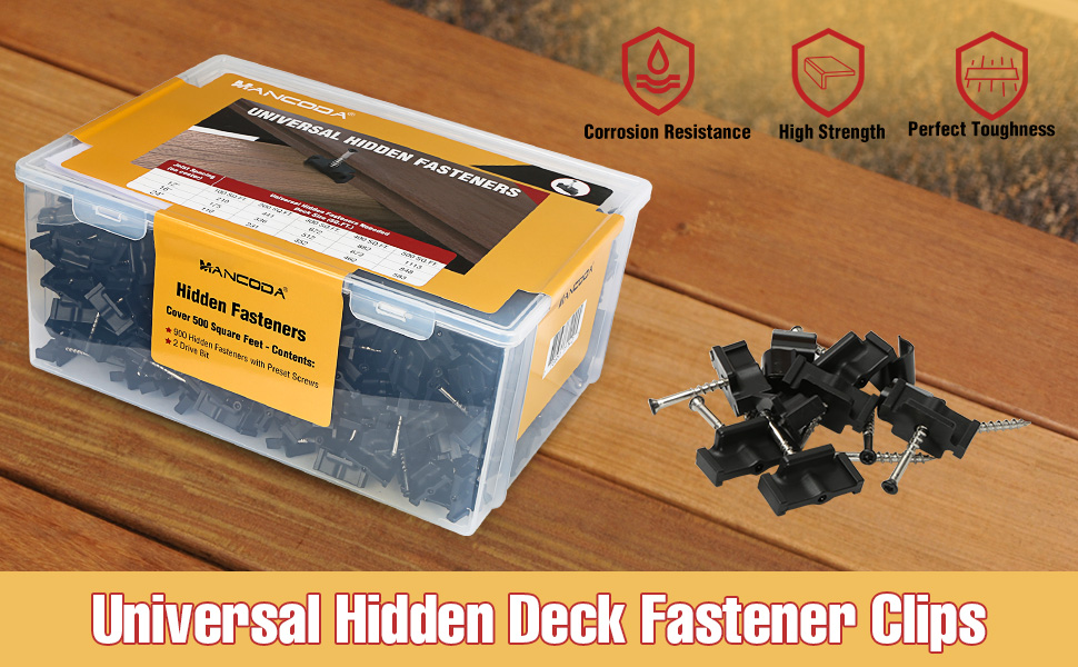 ManCoda Hidden Deck Fasteners for Composite Decking Board