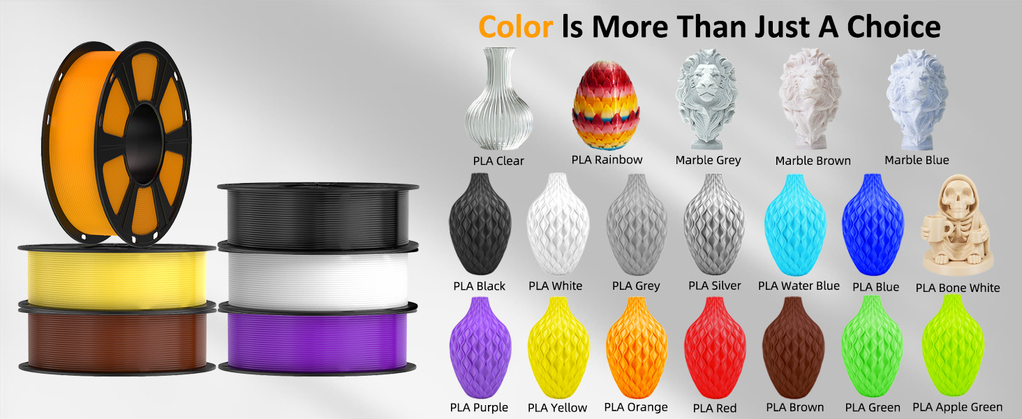 PLA Filament 1.75mm Clear, 3D Printer Filament 1kg Spool (2.2lbs), Neatly Wound, +/- 0.02mm Precision, No Clog/Bubble, Excellent Layer Adhesion, Fits Most FDM Printers 8 pla clear