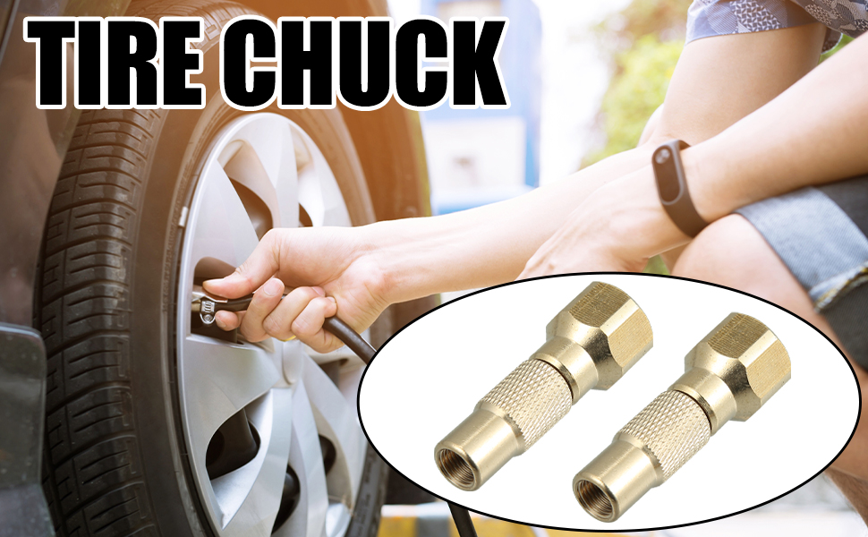 X AUTOHAUX 2pcs Car Tire Chuck Screw on Adapter Air Chuck