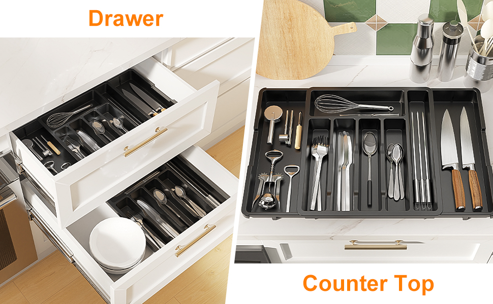 KreuRaxy Expandable Silverware Drawer Organizer
