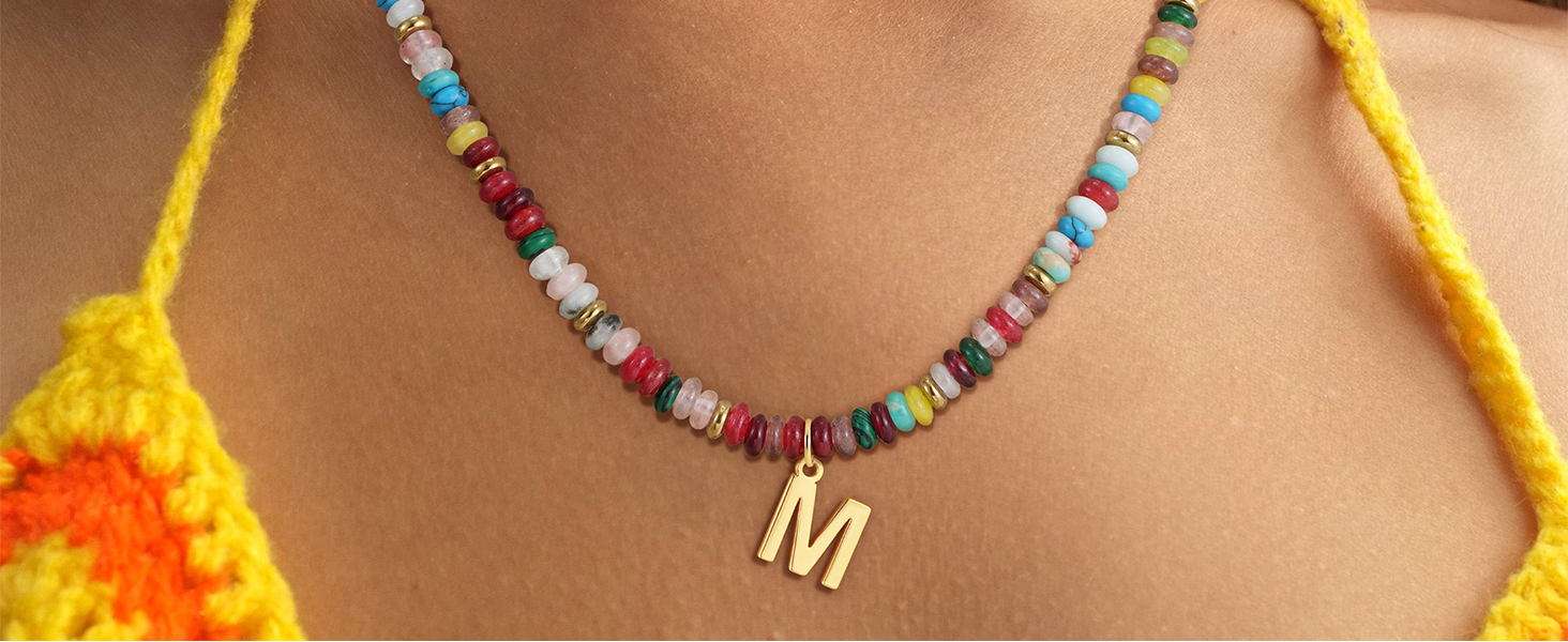 bead initial necklace