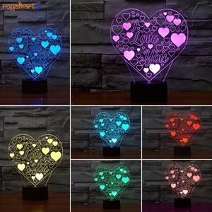 home decor 3d illusion led night lamp wedding anniversary couple birthday valentine gift promise