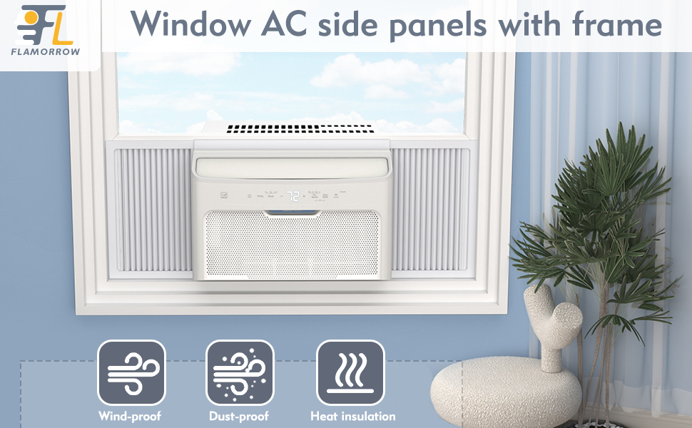 Flamorrow Window Air Conditioner Side Panels with Frame