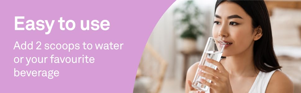 Easy to use. Add 2 scoops to water or your favorite beverage. Silica, zinc & Vitamin C