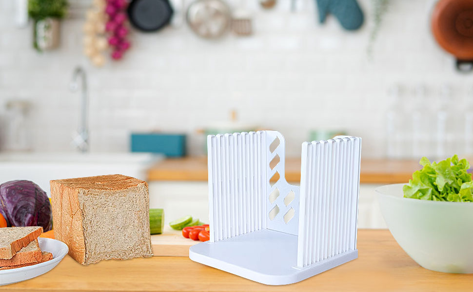 HERCHR Bread Slicer, Plastic Bread Slicer Machine Adjustable Toast