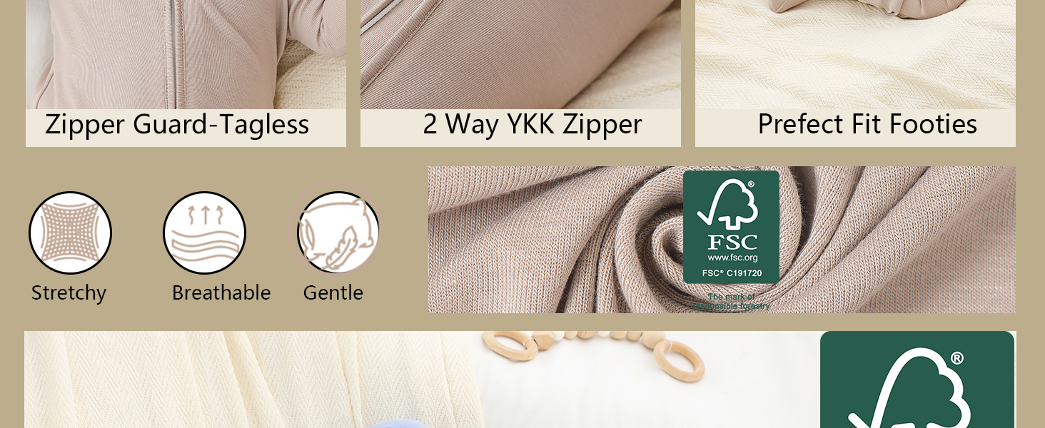 baby boy footie pajamas 0-3 months infant newborn viscose from Bamboo Sleeper Zipper footie romper