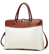 CLUCI Leather Briefcase for Women 15.6 Inch Laptop Business Vintage Slim Ladies Shoulder Bag