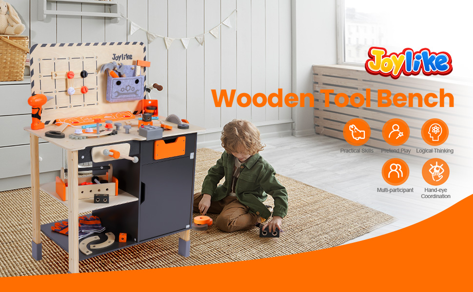 Amazon.com: Joylike Kids Tool Set - Premium Wooden Toddler Bench