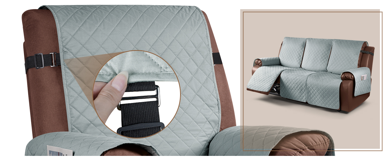 KinCam Waterproof Recliner Sofa Cover, Nonslip Reclining