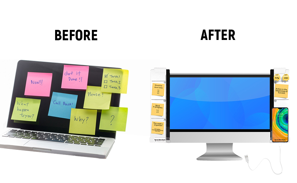 Neknock 2 Pcs Monitor Memo Board, Acrylic Memo Board for