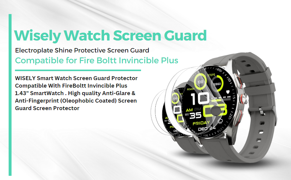 Wisely Pack 2 For Fire Boltt Invincible Plus SmartWatch Screen Guard