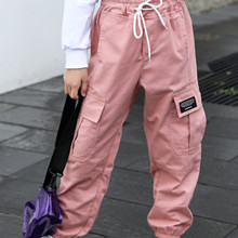 Girls Cotton Jogger Cargo  Pants