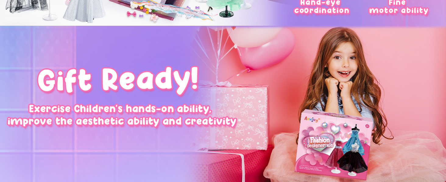 Fashion Designer Kits for Girls - DIY Arts and Crafts Kit Doll Clothes Making Set