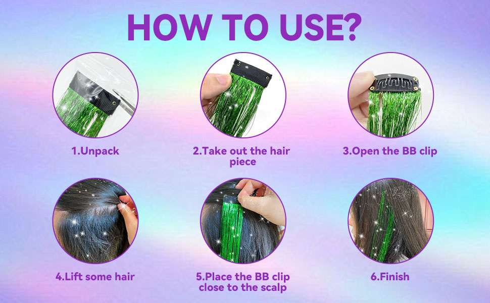 Glitter Extensions Clip In Hair Extensions