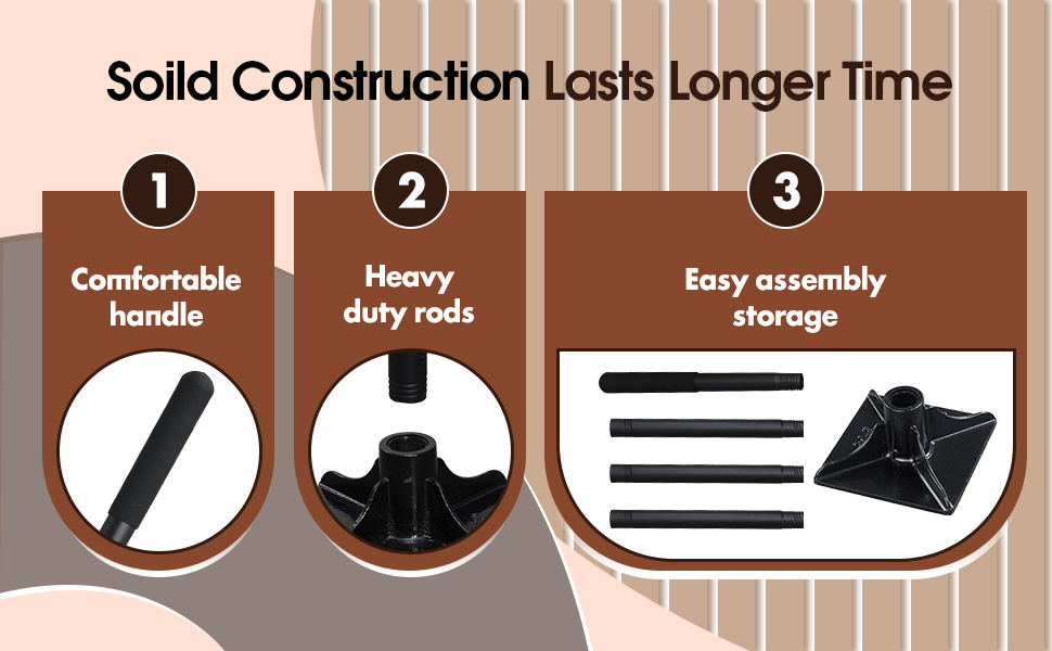 Heavy Duty Tamper Tool, 8"x8" Ground Tamper Tool with 58