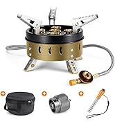 Odoland 11000W Camping Gas Stove Windproof Adjustable Lightweight Backpacking Stove Burner Portab...