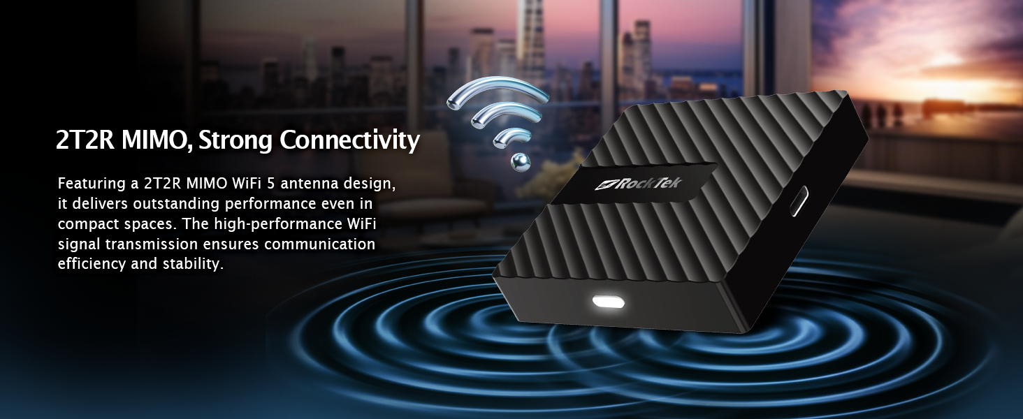 RockTek, TVDongle, GB1, 2T2R, Wifi 5, Google TV, 2T2R MIMO