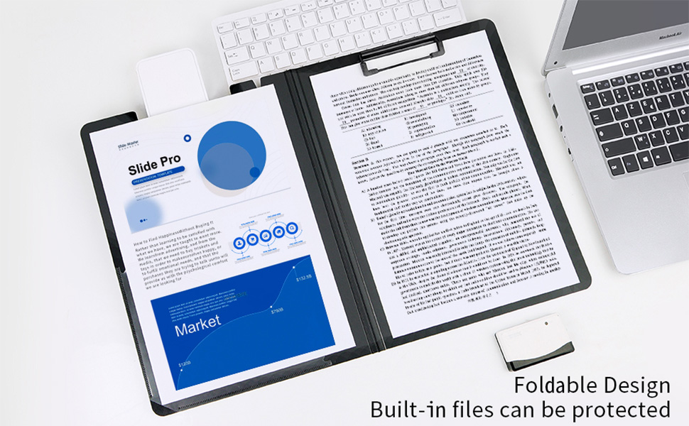 URbantin A4 Clipboard Folder,5 Pack A4 Foldable Clipboards with Pocket