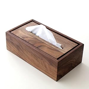 Amazon｜ティッシュケース 木製 ウォールナット 木目 無垢