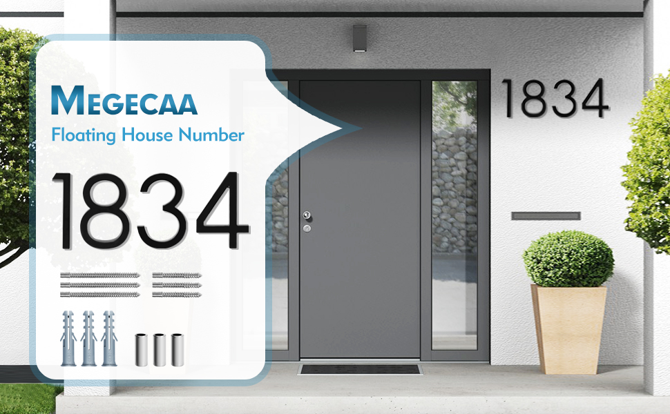 5.6" House Numbers Stainless Steel Floating House Number